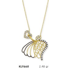 Harem Altın 14 Ayar Altın Kalpli Melek Kolye Kly660