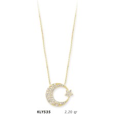 Harem Altın 14 Ayar Altın Ay Yıldız Kolye Kly535
