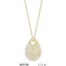 Harem Altın 14 Ayar Altın Kalp Damla Kolye Kly136