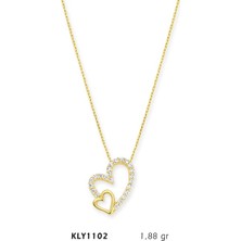 Harem Altın 14 Ayar Altın Çift Kalp Kolye Kly1102