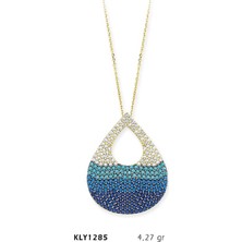 Harem Altın 14 Ayar Altın Mavi Damla Kolye Kly1285