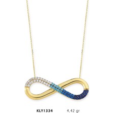 Harem Altın 14 Ayar Altın Mavi Sonsuzluk Kolye Kly1334