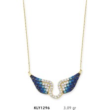 Harem Altın 14 Ayar Altın Mavi Melek Kanadı Kolye Kly1296