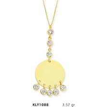 Harem Altın 14 Ayar Altın Tria Plaka Kolye Kly1088