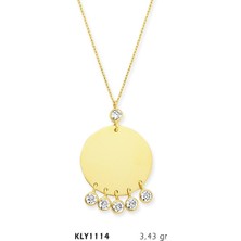 Harem Altın 14 Ayar Altın Tektaş Plaka Kolye Kly1114