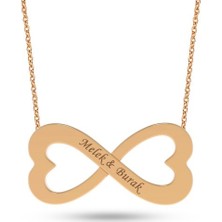 Harem Altın 14 Ayar Altın Kalpli Sonsuzluk İsim Kolye - Ad22