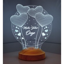 Sevgi Lambası Yeni Yıl Yılbaşı Hediyesi Balon Kalpler Küre LED Lamba