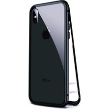 Case 4U Apple iPhone XS Max Kılıf Magnetic Cam Full Kapak - Siyah