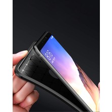 Case 4U Xiaomi Mi Max 3 Kılıf Karbon Desenli Sert Silikon Arka Kapak - Negro - Siyah