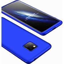 Case 4U Huawei Mate 20 Pro Kılıf 3 Parçalı Tam Koruma Sert Mika Ays Kapak Lacivert