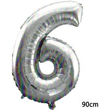 Cansüs 40inç 6 Rakamı Folyo Balon Gümüş 90 cm