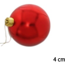 Cansüs 12li Cici Top Yılbaşı Ağacı Süsü Kırmızı 4 cm