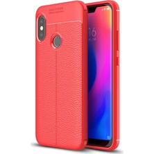 Microsonic Xiaomi Redmi Note 6 Pro Kılıf Deri Dokulu Silikon