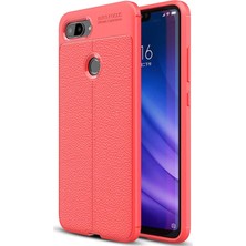 Microsonic Xiaomi Mi 8 Lite Kılıf Deri Dokulu Silikon