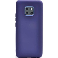 Gpack Huawei Mate 20 Kılıf Premier Silikon Arka Koruma + Nano Glass Lacivert