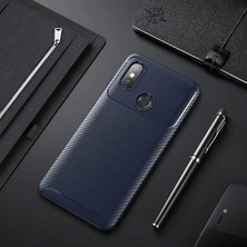 Gpack Xiaomi Mi Max 3 Kılıf Negro Karbon Dizayn Silikon Lacivert