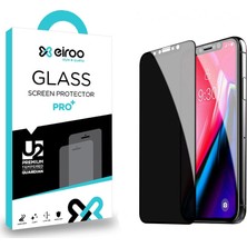 Eiroo iPhone XR Privacy Tempered Glass Premium Cam Ekran Koruyucu Siyah