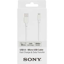 Sony CP-AB50WBOX Micro USB Kablo (50 cm) - Beyaz