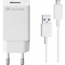 Cellularline Micro USB Seyahat Şarjı 10W (Kablo+Adaptör)