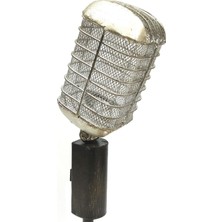 Evim Tatlı Evim Metal Nostaljik Mikrofon Biblo 37 cm