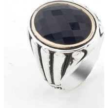 Takıhan  Mavi Zirkon Taşlı Gümüş Erkek Yüzük Model 8