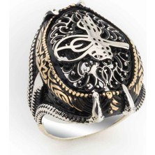 Takıhan  925 Ayar Gümüş Pençeli Osmanlı Tuğrası Yüzük