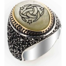 Takıhan  Sedef Taşı Teşkilatı Mahsusa Gümüş Yüzük