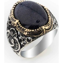 Takıhan  925 Ayar Gümüş Yıldız Taşlı Vav Detaylı Yüzük