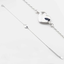 Takıhan  925 Ayar Gümüş Kalpli Bayan Bileklik