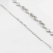 Takıhan  925 Ayar Gümüş Zirkon Taşlı Sonsuzluk Kalpli Bileklik