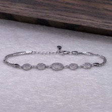 Takıhan  925 Ayar Gümüş Yuvarlak Nazarlı Bileklik