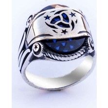 Takıhan  Tekilatı Mahsusa Simgeli Zirkon Taşlı Gümüş Yüzük