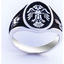 Takıhan  925 Ayar Gümüş Oval Selçuklu Kartalı Yüzük