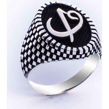 Takıhan  925 Ayar Gümüş Elif Vav Simgeli Oval Erkek Yüzük