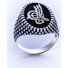 Takıhan  925 Ayar Gümüş Osmanlı Tuğralı Erkek Yüzük