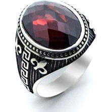 Takıhan  925 Ayar Gümüş Kırmızı Zirkon Taşlı Yüzük