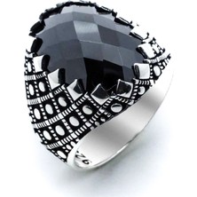 Takıhan  925 Ayar Gümüş Siyah Zirkon Taşlı Yüzük Model 8