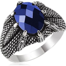 Takıhan  925 Ayar Gümüş Zirkon Taşlı Kartal Pençeli Erkek Yüzük