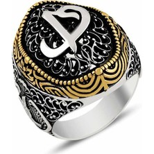 Takıhan  925 Ayar Gümüş Elif Vav Yazılı Gümüş Yüzük