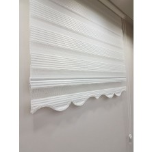 Zebraevim Beyaz Trend Pliseli Zebra Perde Etek Dilimli