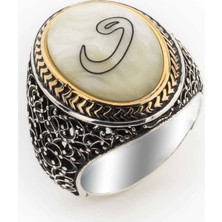 Takıhan  Sedef Taşlı Vav Gümüş Yüzük