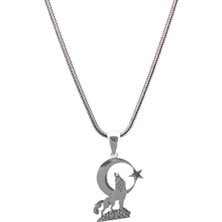 Takıhan  925 Ayar Gümüş Bozkurt Erkek Kolye