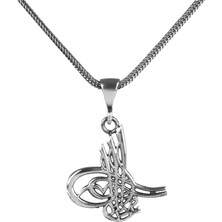 Takıhan  925 Ayar Gümüş Osmalı Tuğralı Erkek Kolye Model-2