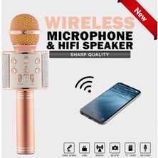 Mucosan WS-858 Profesyonel Ses Kaydı Yapabilen Karaoke Mikrofon WS858 Rose Gold