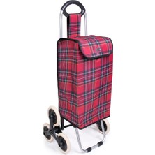 Homex 3 Tekerlekli Merdiven Çıkabilen Pazar Arabası Kırmızı