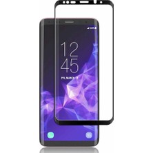 Microcase Samsung Galaxy S9 Plus 3D Kavisli Tempered Cam Koruma - Siyah