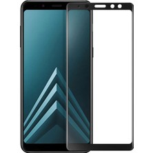 Microcase Samsung Galaxy A6 Plus 2018 3D Kavisli Tempered Cam Koruma - Siyah