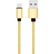 Tiger Micro USB 3.0A Hızlı Şarj ve Data Kablo Dayanıklı Gold 1 m TUC-A86