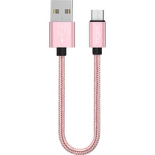 Tiger Micro USB 3.0A Hızlı Şarj ve Data Kablo Dayanıklı Rose Gold 22 cm TUC-A85