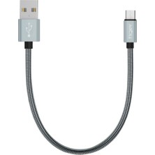 Tiger Micro USB 3.0A Hızlı Şarj ve Data Kablo Metal Silver 24 cm TUC-A90